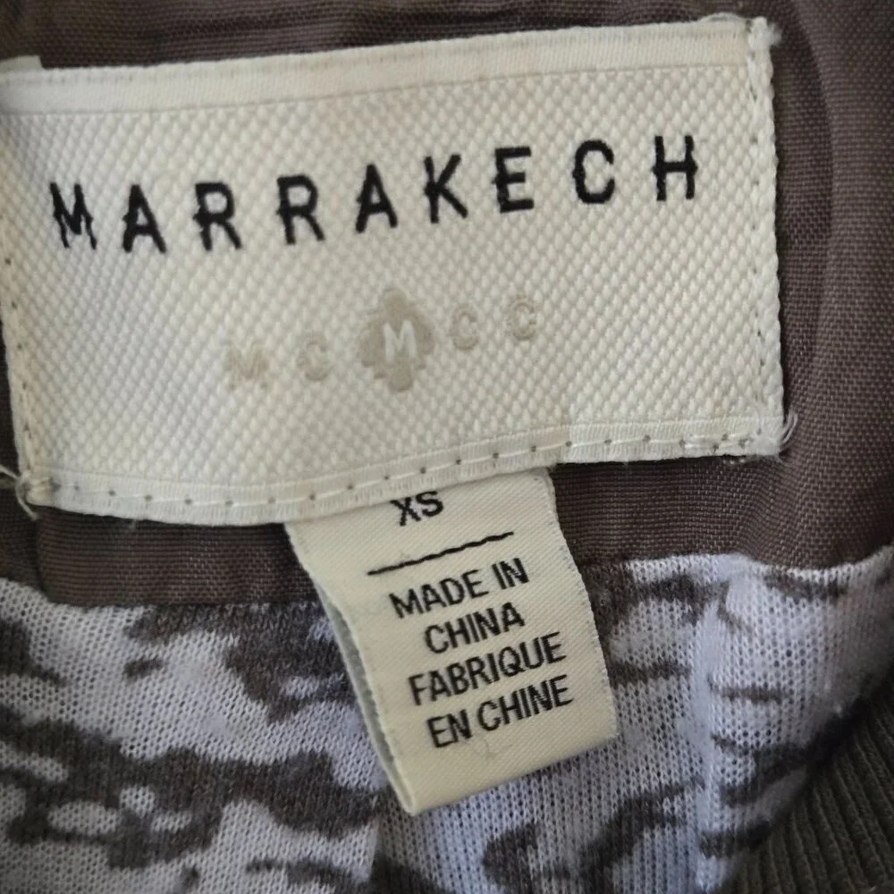 Anthropologie Marrakech Vista Bomber Jacket Green Brown Full Zip Pockets Size XS